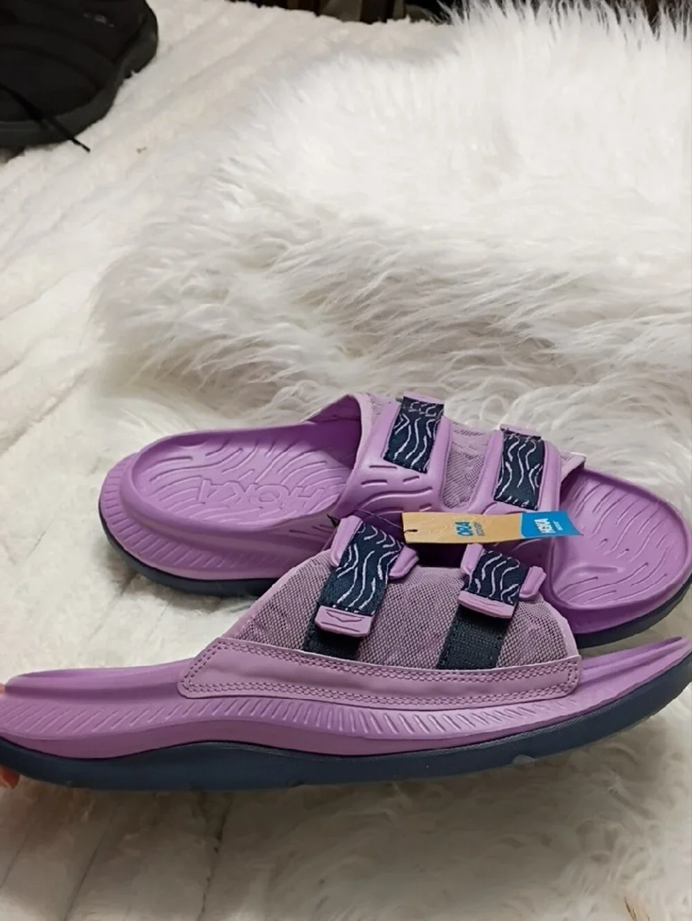 New Hoka One One Ora Recovey Slide Slip-On Sandal Violet Bloom Mens 12/Womens 14